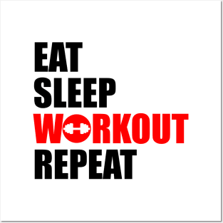 eat sleep workout repeat Posters and Art